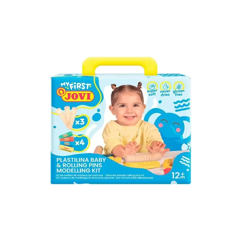 (374RP) JOVI MALETÍN DE MODELAJE MY FIRST PLASTILINA BABY Y RODILLOS +12M