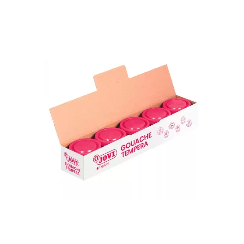 (50308) JOVI TÉMPERA ESCOLAR ESTUCHE 5 BOTES MAGENTA DE 35ML