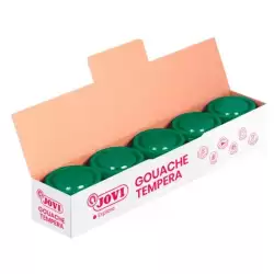 (50319) JOVI TÉMPERA ESCOLAR ESTUCHE 5 BOTES VERDE OSCURO DE 35ML