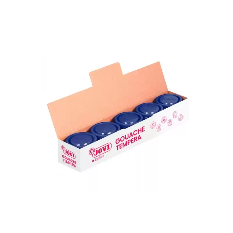 (50324) JOVI TÉMPERA ESCOLAR ESTUCHE 5 BOTES AZUL OSCURO DE 35ML