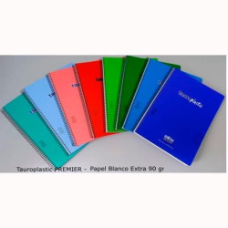 (62805-90) ZORRILLA CUADERNO ESPIRAL TAUROPLASTIC 80H FOLIO 90GR 5X5 T/ PP COLORES SURTIDOS