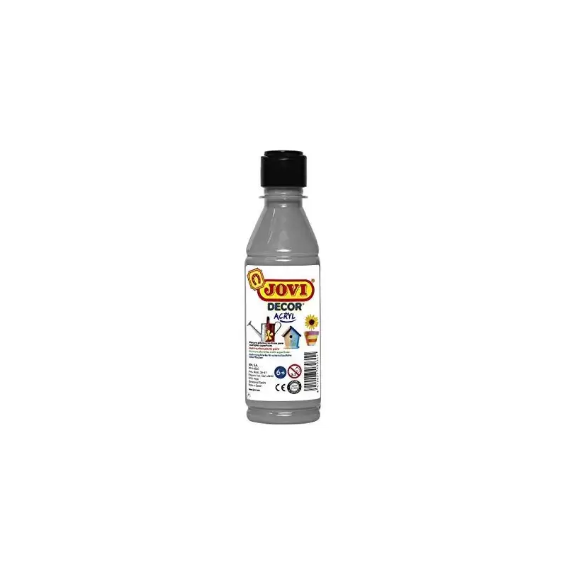(68037) JOVI PINTURA PLÁSTICA JOVIDECOR ACRYL BOTELLA DE 250ML PLATA
