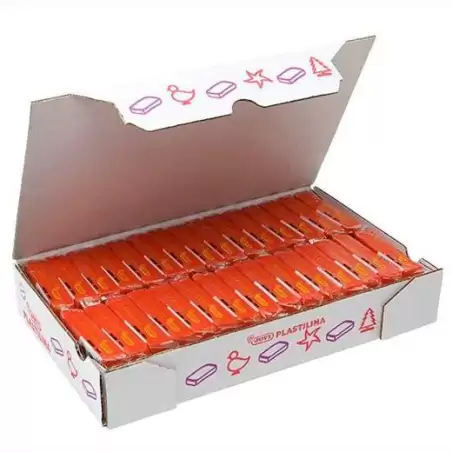 (7004) JOVI PLASTILINA SCHOOL PASTILLA 50GR NARANJA CAJA 30 UD