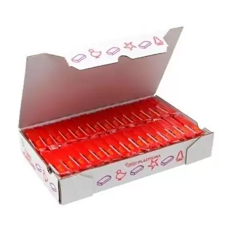 (7005) JOVI PLASTILINA SCHOOL PASTILLA 50GR ROJO CAJA 30 UD