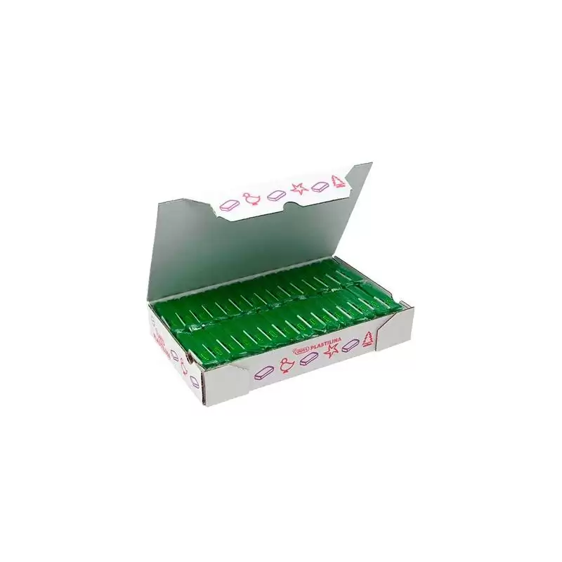 (7011) JOVI PLASTILINA SCHOOL PASTILLA 50GR VERDE OSCURO CAJA 30 UD
