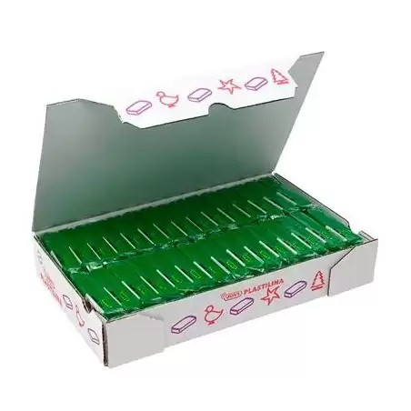 (7011) JOVI PLASTILINA SCHOOL PASTILLA 50GR VERDE OSCURO CAJA 30 UD