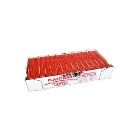 (7105) JOVI PLASTILINA SCHOOL PASTILLA 150GR ROJO CAJA 15 UD