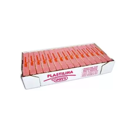 (7107) JOVI PLASTILINA SCHOOL PASTILLA 150GR ROSA CAJA 15 UD