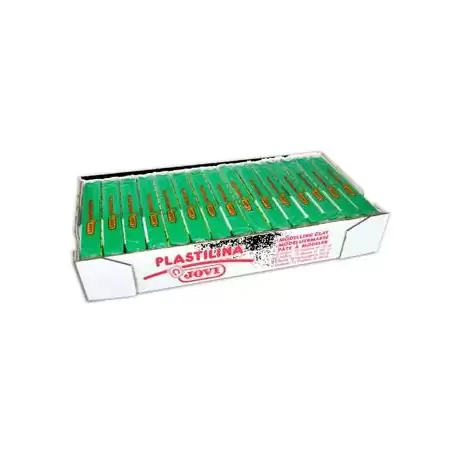 (7110) JOVI PLASTILINA SCHOOL PASTILLA 150GR VERDE CLARO CAJA 15 UD