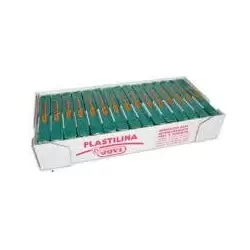 (7111) JOVI PLASTILINA SCHOOL PASTILLA 150GR VERDE OSCURO CAJA 15 UD