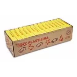(7202) JOVI PLASTILINA PASTILLA 350GR UNICOLOR AMARILLO CAJA 15 UD