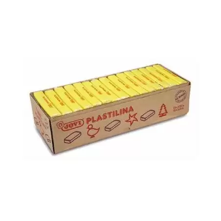 (7202) JOVI PLASTILINA PASTILLA 350GR UNICOLOR AMARILLO CAJA 15 UD