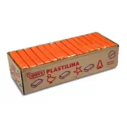 (7204) JOVI PLASTILINA PASTILLA 350GR UNICOLOR NARANJA CAJA 15 UD