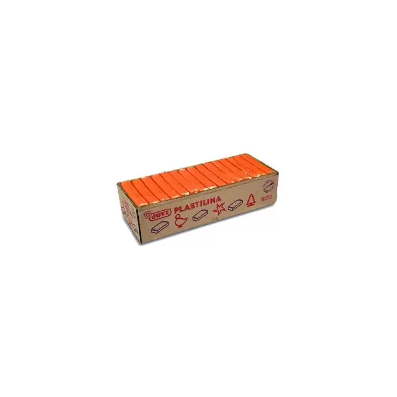 (7204) JOVI PLASTILINA PASTILLA 350GR UNICOLOR NARANJA CAJA 15 UD