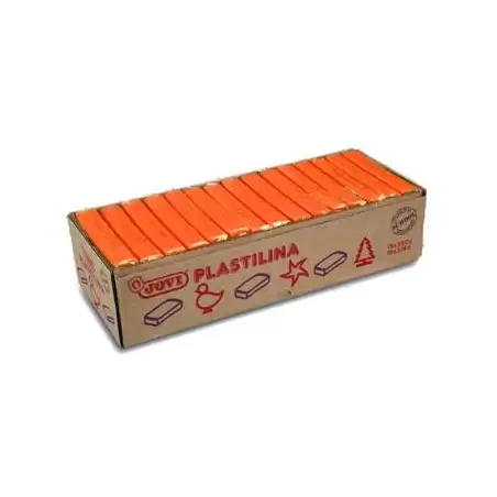 (7204) JOVI PLASTILINA PASTILLA 350GR UNICOLOR NARANJA CAJA 15 UD