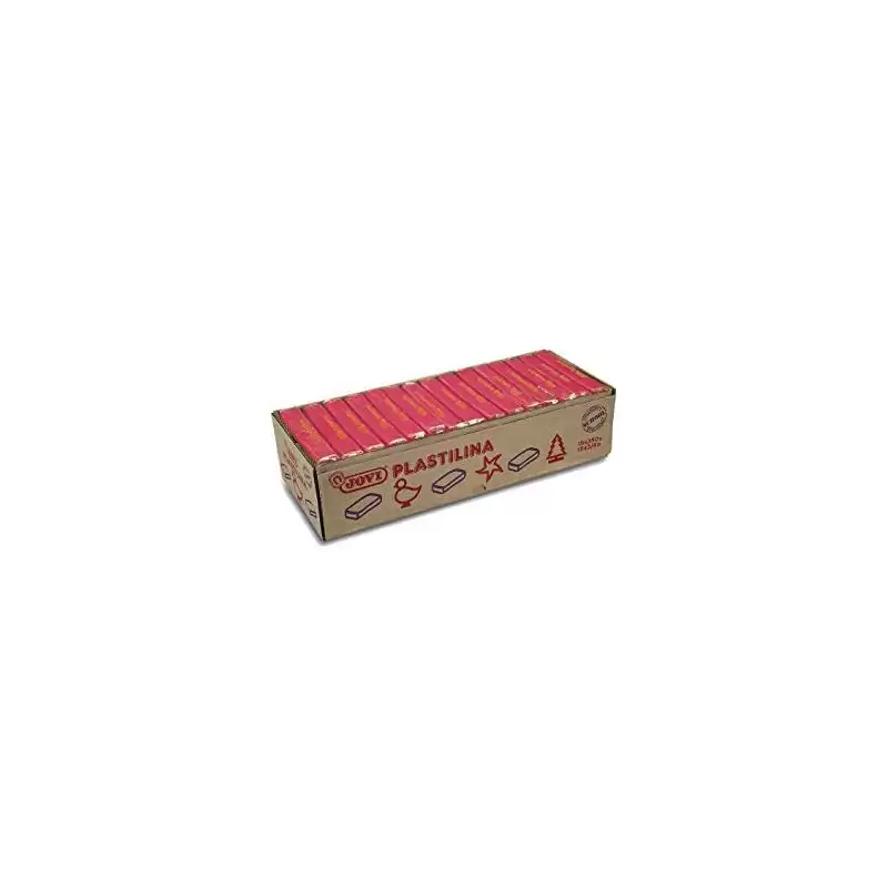 (7205) JOVI PLASTILINA PASTILLA 350GR UNICOLOR ROJO CAJA 15 UD
