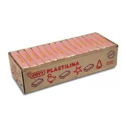 (7208) JOVI PLASTILINA PASTILLA 350GR UNICOLOR CARNE CAJA 15 UD