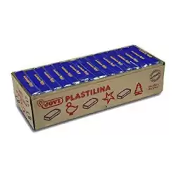 (7213) JOVI PLASTILINA PASTILLA 350GR UNICOLOR AZUL OSCURO CAJA 15 UD