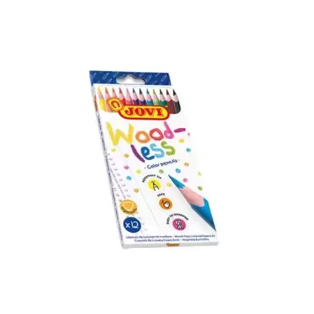 (734/12) JOVI LÁPICES DE COLORES WOODLESS C/SURTIDOS ESTUCHE 12 UD