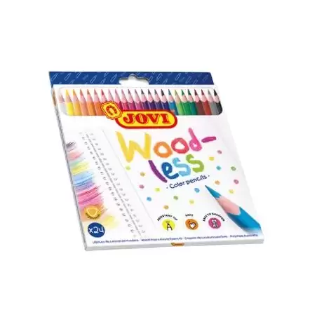 (734/24) JOVI LÁPICES DE COLORES WOODLESS C/SURTIDOS ESTUCHE 24 UD