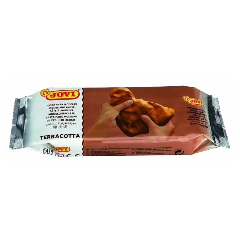 (84) JOVI AIR DRY PASTILLA DE PASTA MODELAR ENDURECE AL AIRE 250GR TERRACOTA