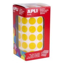 (4855) APLI GOMETS REDONDOS 15MM ROLLO AMARILLO -ROLLO 2832 UNIDADES-
