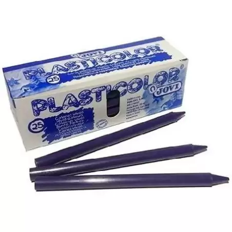 (92523) JOVI CERAS PLASTICAS CRAYONS STUDENT UNICOLOR VIOLETA CAJA 25 UD