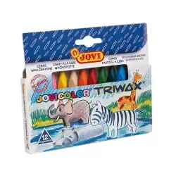 (973/12) JOVI CERAS JOVICOLOR TRIWAX 82MM COLORES SURTIDOS ESTUCHE 12 UD