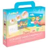 (KW2101) JOVI KIT KAWAII PINTA CON ARENA DE COLORES CON 8 BOTES 45GR SURTIDOS + 3 LÁMINAS + PUNZÓN