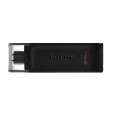 (DT70/64GB) KINGSTON PENDRIVE DATATRAVELER DT70 64GB C/TAPA PROTECTORA Y RANURA PARA COLGAR USB-C 3.2 NEGRO