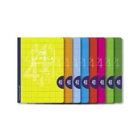 (06A4004) LAMELA LIBRETA GRAPADA 50H A4 90GR CUADROVÍA 4MM C/MARGEN CUBIERTA BÁSICA C/SURTIDOS