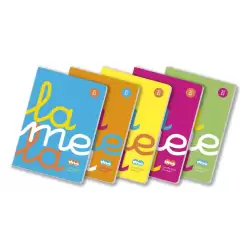 (06A4P03) LAMELA LIBRETA GRAPADA 50H A4 90GR CUADROVÍA 3MM CUBIERTA PP C/SURTIDOS