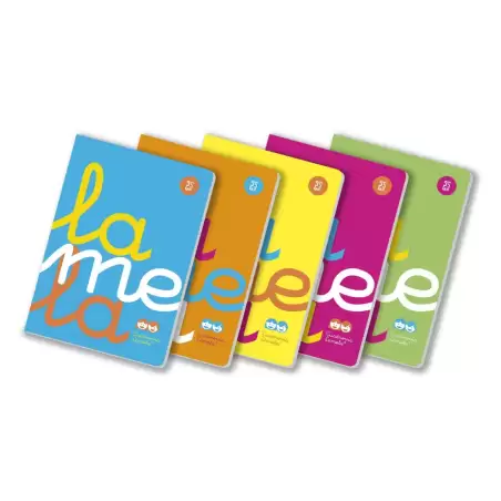 (06A4P03) LAMELA LIBRETA GRAPADA 50H A4 90GR CUADROVÍA 3MM CUBIERTA PP C/SURTIDOS