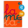 (7FTP004N) LAMELA CUADERNO ESPIRAL 80H FOLIO 90GR CUADROVÍA 4MM C/MARGEN CUBIERTA PP NARANJA FLUORESCENTE