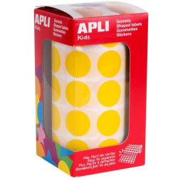 (4859) APLI GOMETS AUTOADHESIVOS REDONDOS 20 MM ROLLO AMARILLO