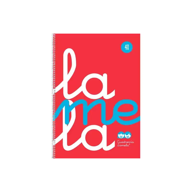 (7FTP04RJ) LAMELA CUADERNO ESPIRAL 80H FOLIO 90GR C/M CUADROVÍA 4MM CUBIERTA PP FLÚOR ROJO