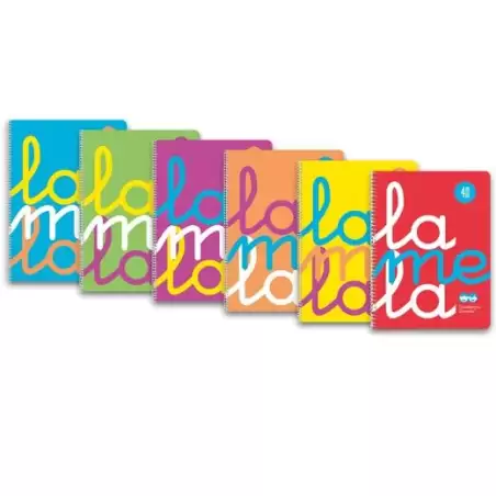 (7FTP04S6) LAMELA CUADERNO ESPIRAL 80H FOLIO 90GR CUADROVÍA 4MM TAPA PP  C/SURTIDOS