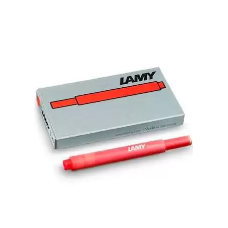 (1202076) LAMY CARTUCHO T10 RED RECAMBIO 825 PARA PLUMA TINTA ROJO CAJA 5U
