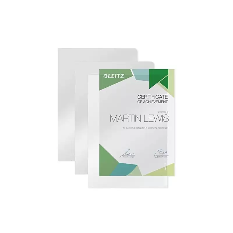 (41000203) LEITZ DOSSIER UÑERO PVP RÍGIDO 150 MICRAS A4 CAJA 100 UNIDADES BLANCO TRANSLÚCIDO