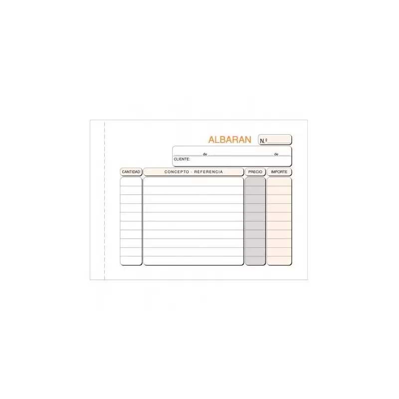 (T-123) TALONARIO ALBARANES OCTAVO APAISADO DUPLICADO AUTOCOPIA