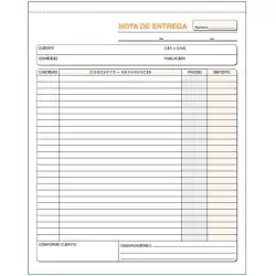 (T-127) TALONARIO ENTREGAS HOLANDESA 21X26CM DUPLICADO AUTOCOPIA