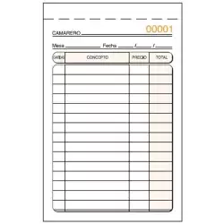 (T-140) TALONARIO CAMAREROS ESPECIAL BOLSILLO DUPLICADO AUTOCOPIA