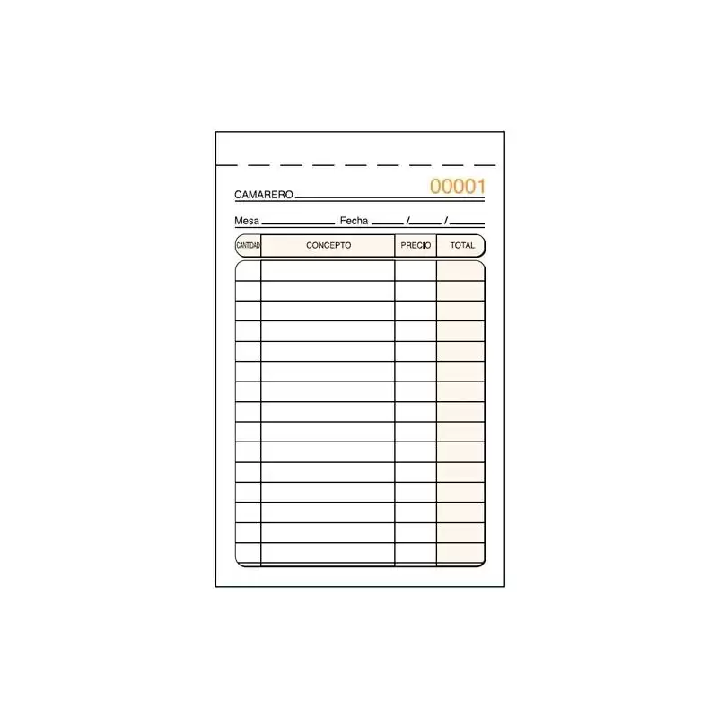 (T-141) TALONARIO CAMAREROS ESPECIAL BOLSILLO TRIPLICADO AUTOCOPIA