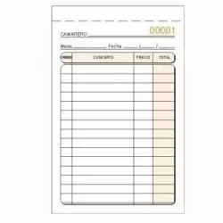 (T-160N) TALONARIO CAMAREROS ESPECIAL BOLSILLO ORIGINAL SOLO NUMERADO