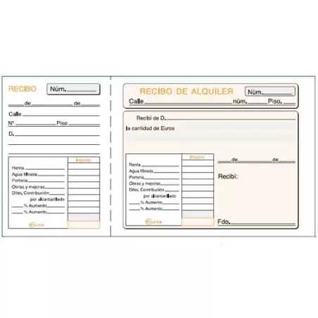 (T-40) TALONARIO ALQUILER INQUILINOS TERCIO DE FOLIO SIN COPIA
