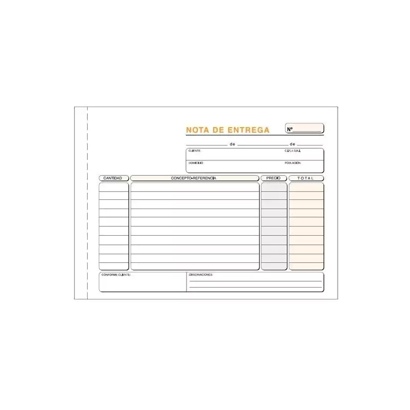 (T-49) TALONARIO ENTREGAS CUARTO APAISADO DUPLICADO AUTOCOPIA