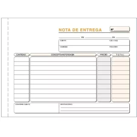 (T-49) TALONARIO ENTREGAS CUARTO APAISADO DUPLICADO AUTOCOPIA