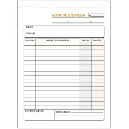 (T-57) TALONARIO ENTREGAS CUARTO NATURAL