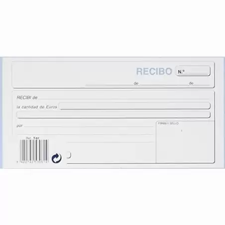 (T-61) TALONARIO RECIBOS TERCIO DE FOLIO TRIPLICADO AUTOCOPIA