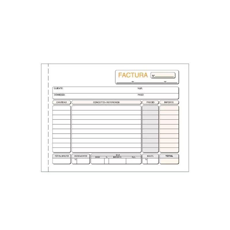 (T-64) TALONARIO FACTURAS CUARTO APAISADO DUPLICADO AUTOCOPIA